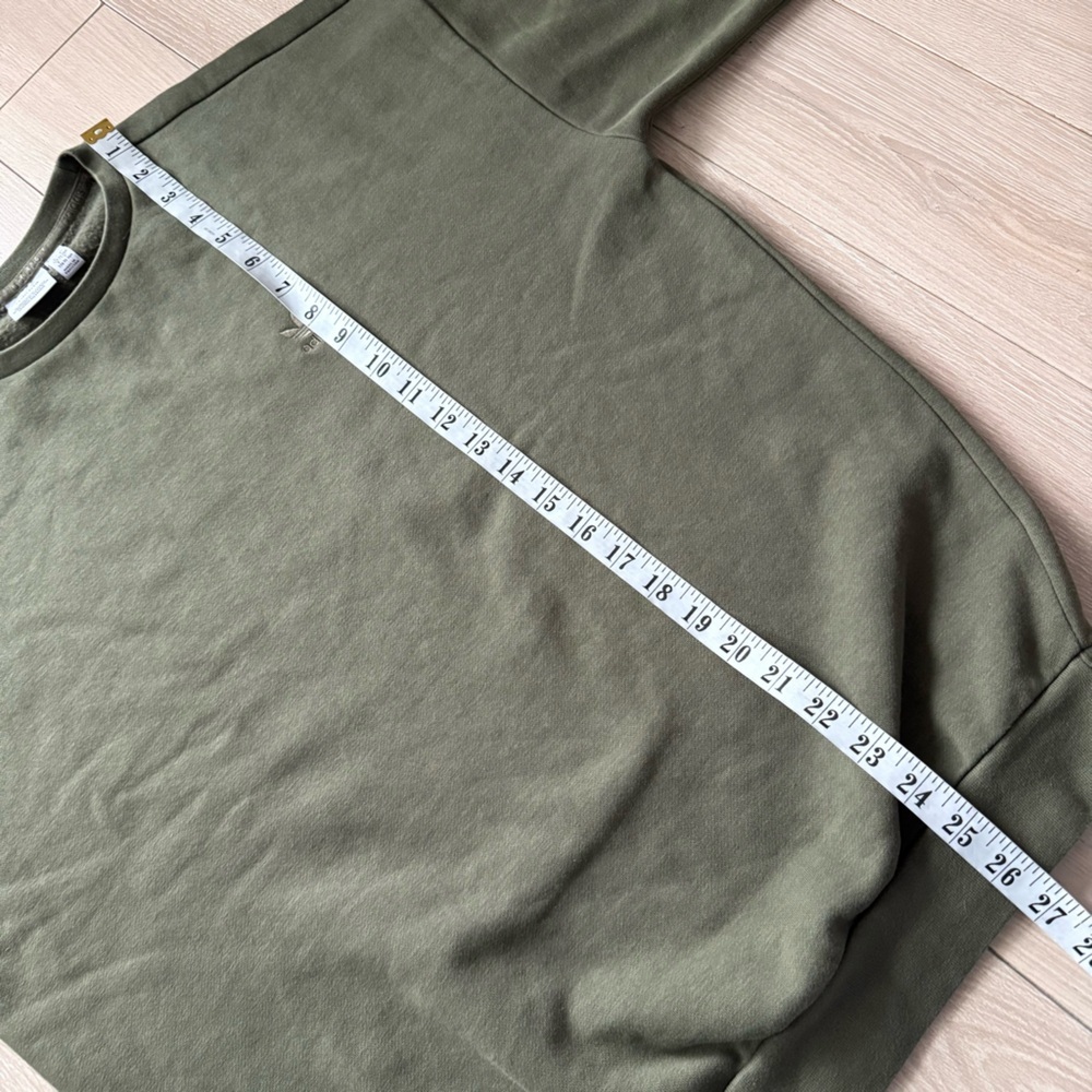 Adidas Logo Embroidered Boyfriend Sweatshirt in Olive Green Juniors Size XL - Picture 11 of 11